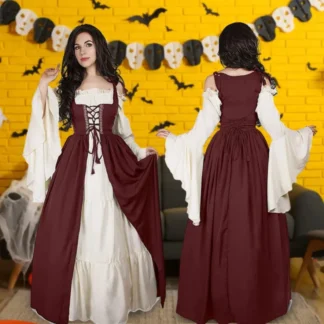 Women Cosplay Medieval Dress Vintage Performance Pirate Costume Irish Dress for Dancing Party Proms Outfit