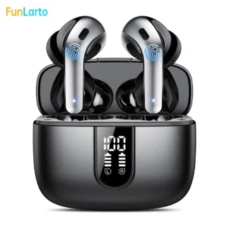 Wireless Earphones with Bluetooth 5.3, Quad-Mic Call Noise Reduction ENC, 50H Playtimes Wireless Earbuds Bluetooth Headphones
