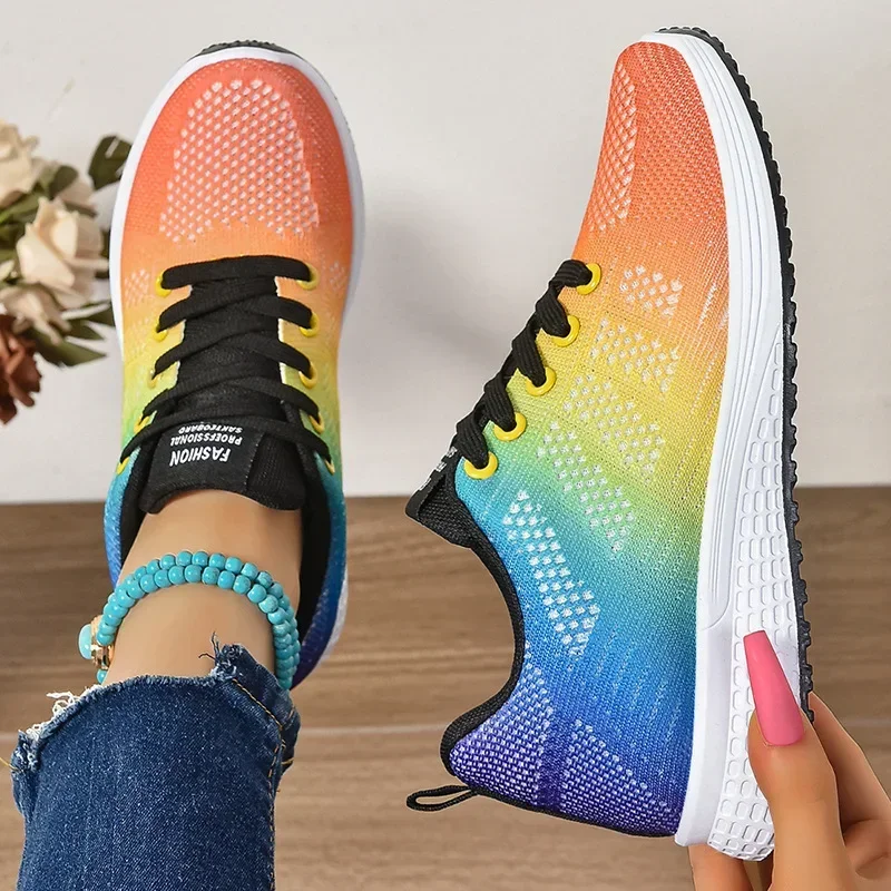 Women's Shoes 2025 Spring New Fashion Soft Walking Flats Non-slip Casual Sport Tennis Shoes Athletic Sneakers for Lady - Image 3