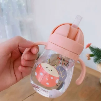 Cute Cartoon PC Drinking Bottles Kids Water Bottle Handle Bottle Milk- Cup