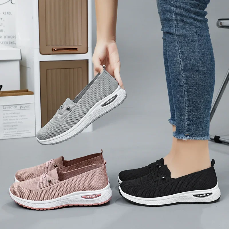 Women's Shoes 2025 Casual Sneakers Breathable Chunky Sole Pink Free Shipping - Image 3