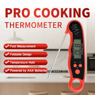 kitchen items Digital, Food Thermometer for Cooking and Baking, Instant Read Meat Thermometer with Backlight, Hold Function