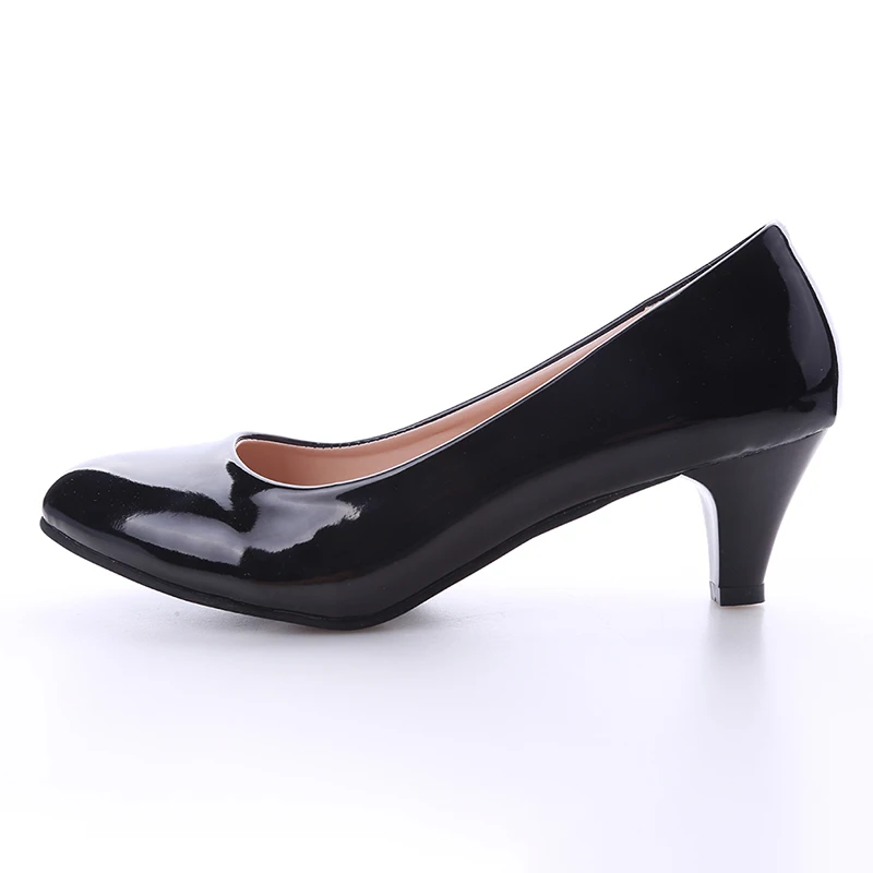 New Women's Shoes On Heels Elegant Medium High Heeled Ladies Pointed Toe Fashion Pumps For Woman Office Black White Red - Image 9